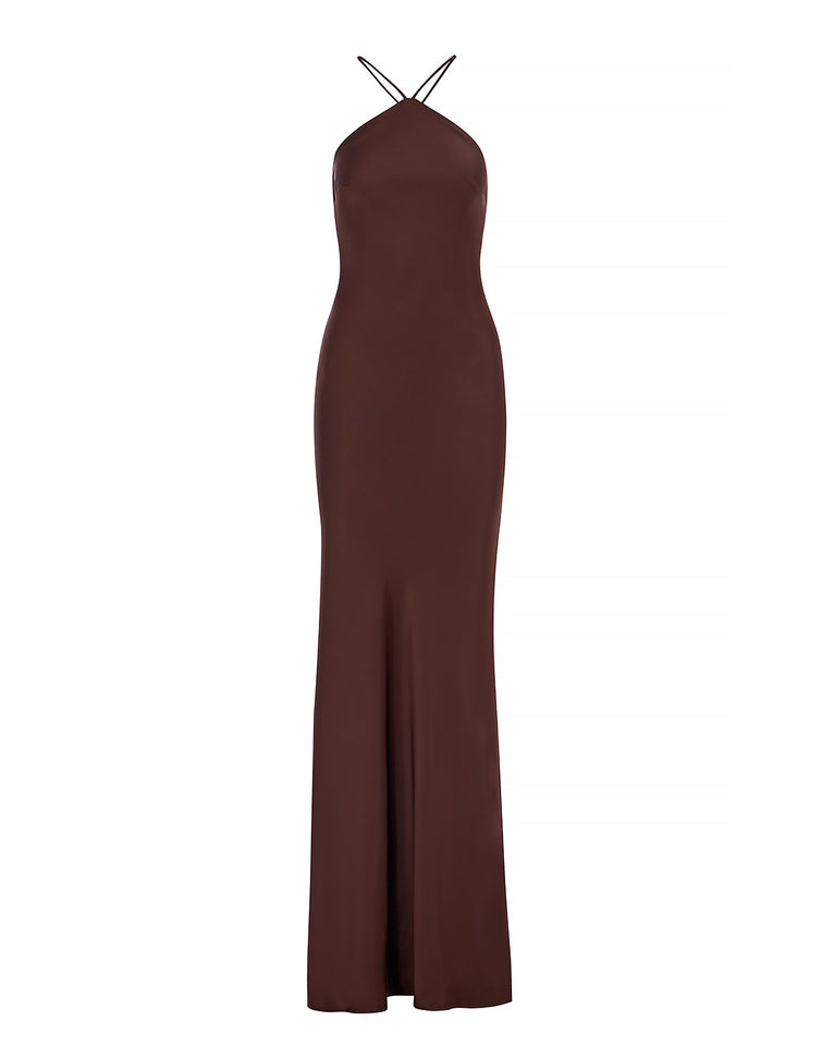 DANAI DRESS CINNAMON BROWN