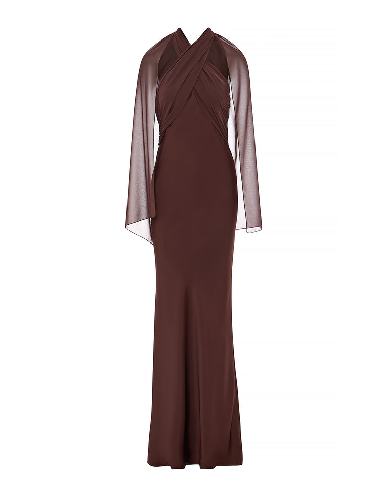 DANAI DRESS CINNAMON BROWN