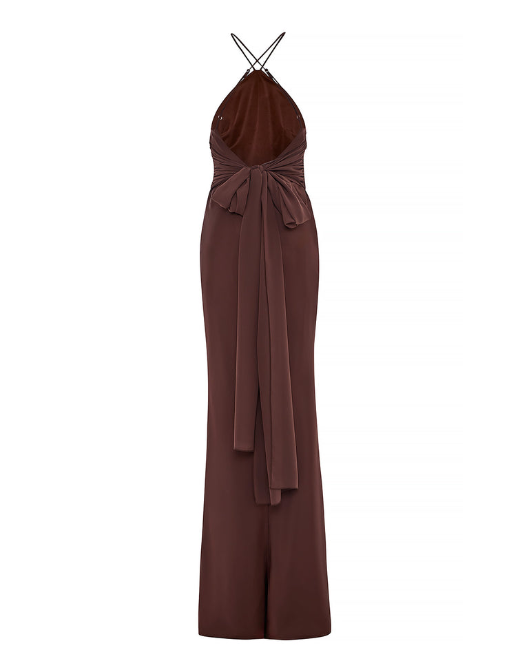 DANAI DRESS CINNAMON BROWN