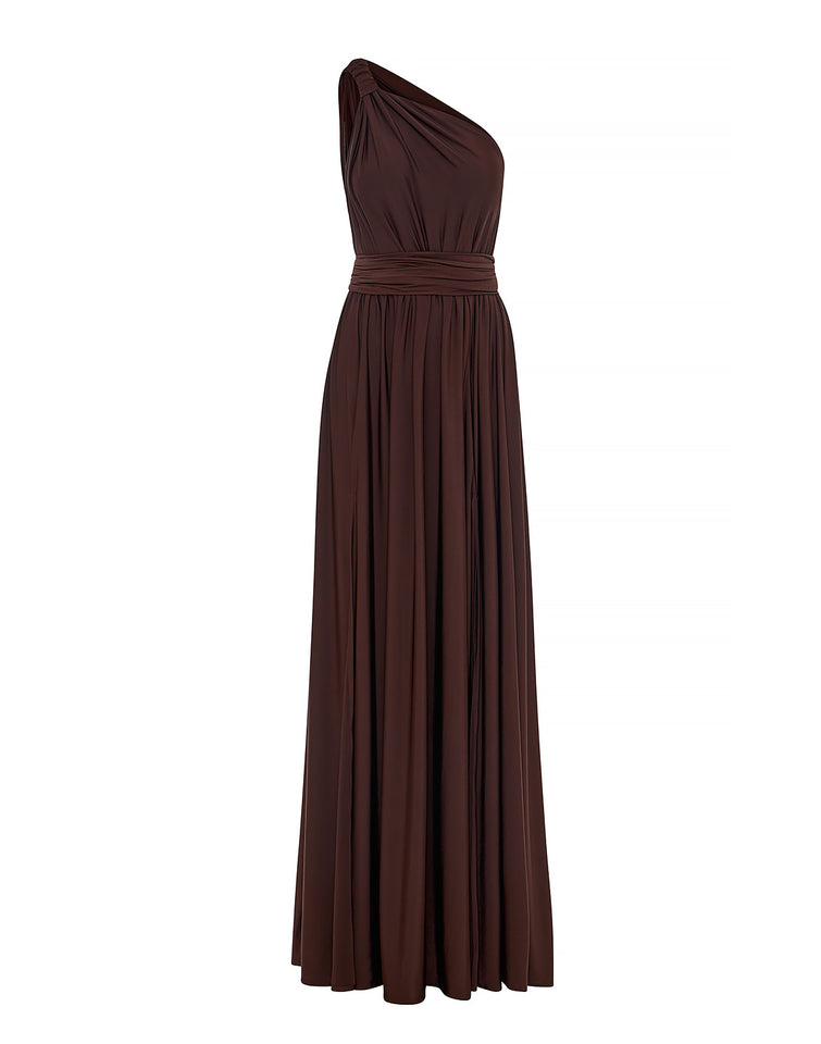 MARGOT DRESS ROYAL BROWN