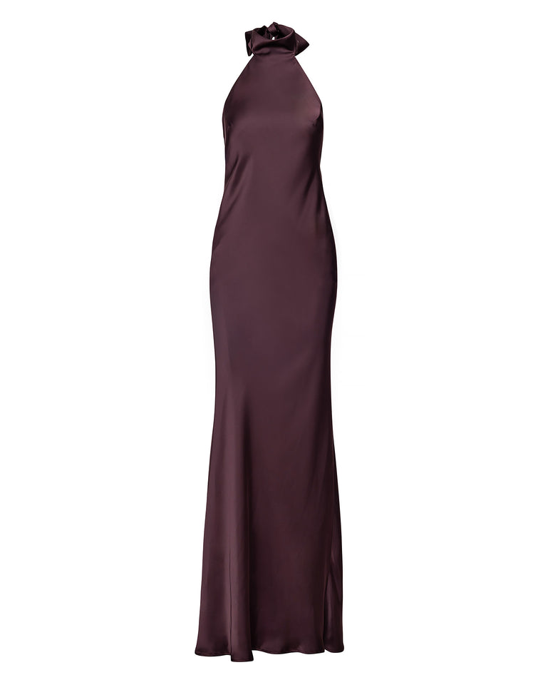 KYMA DRESS PURPLISH BROWN