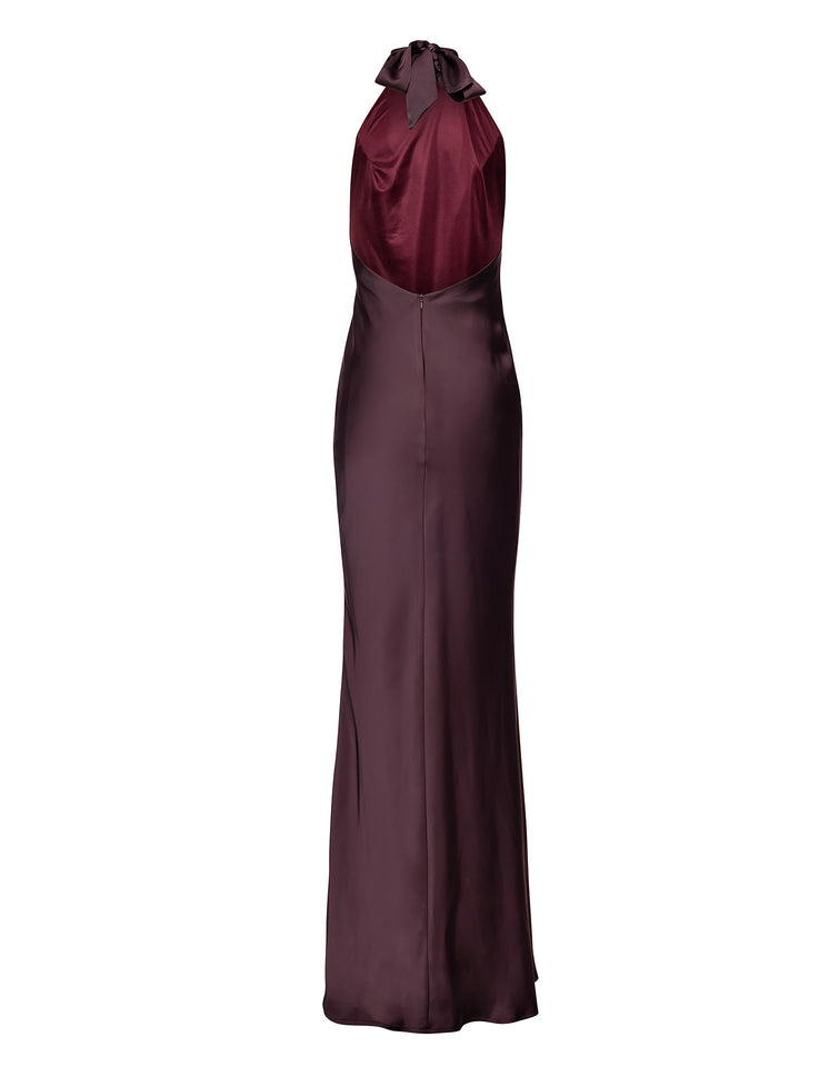 KYMA DRESS PURPLISH BROWN