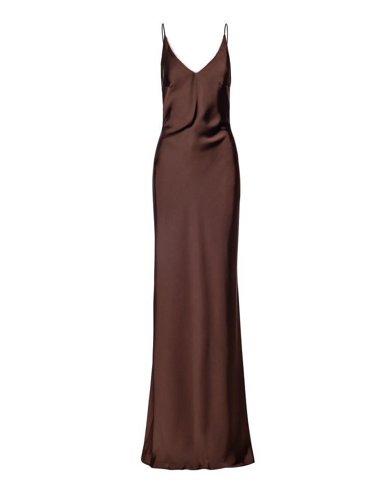 LUISA DRESS CINNAMON BROWN
