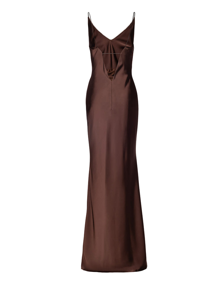 LUISA DRESS CINNAMON BROWN