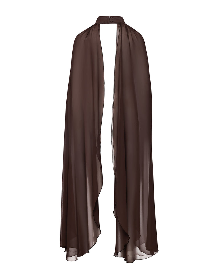 TURTLENECK CAPE CINNAMON BROWN
