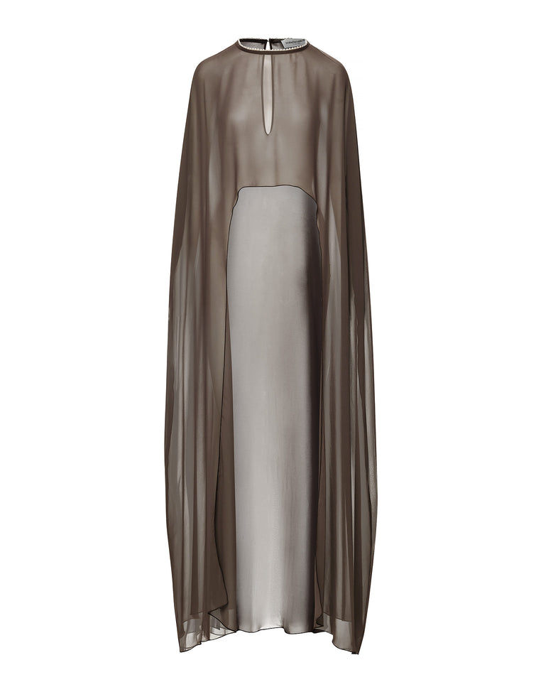LONG SLEEVE CAPE | KHAKI