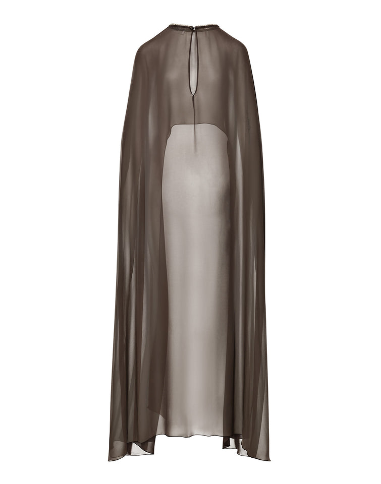 LONG SLEEVE CAPE | KHAKI