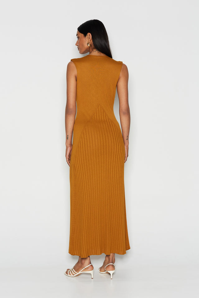 TEMPTATION KNITWEAR DRESS BROWN