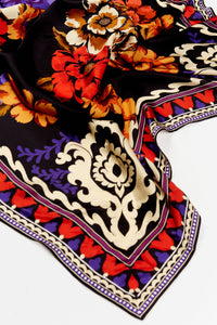 FLORAL FICTION SCARF BIG BLACK