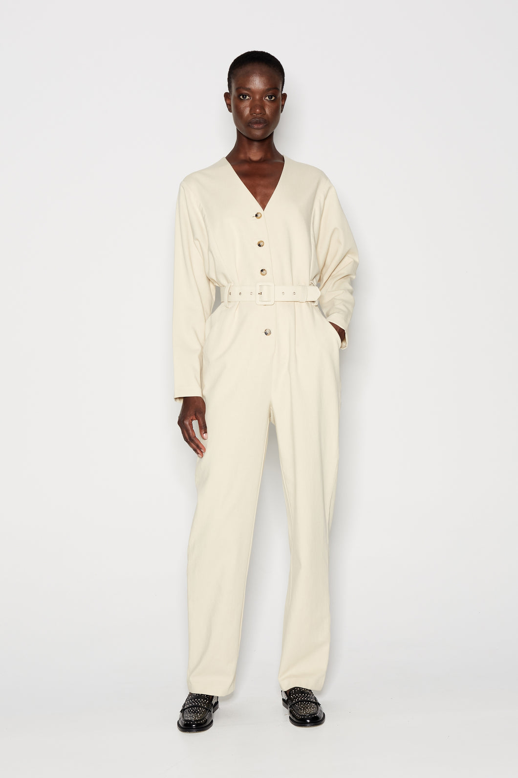 BLOCKBUSTER JUMPSUIT OFF WHITE