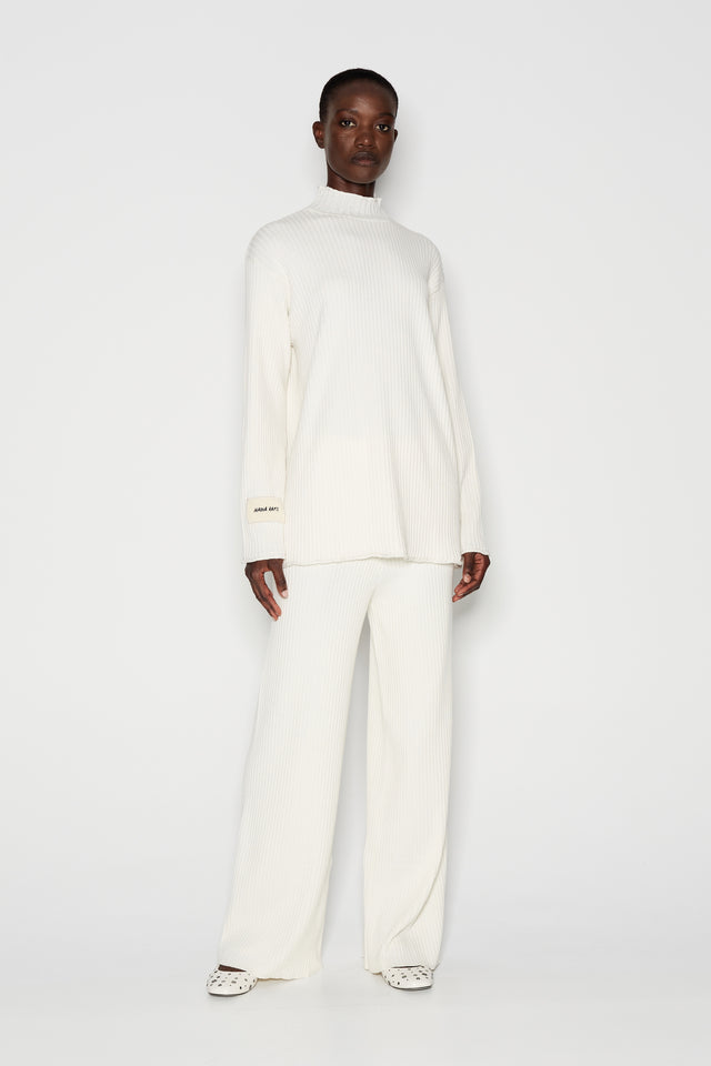 TAGLINES KNITTED PANTS OFF WHITE