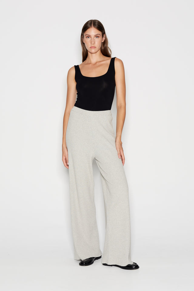 TAGLINES KNITTED PANTS GREY