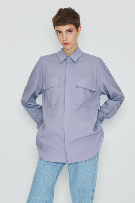 NATURAL CANVAS SHIRT BABY BLUE