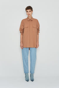 NATURAL CANVAS SHIRT BROW