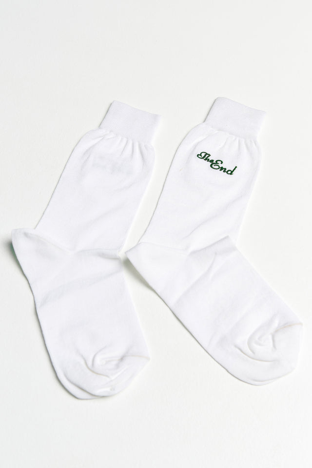 THE END SOCKS WHITE-GREEN