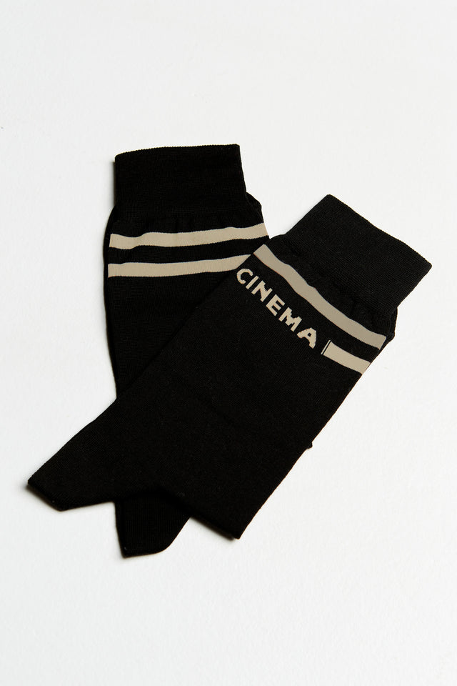 CINEMA SOCKS BLACK-BEIGE - PRE-ORDER