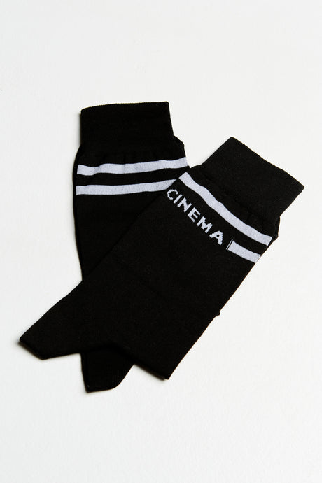 CINEMA SOCKS BLACK-OFF WHITE