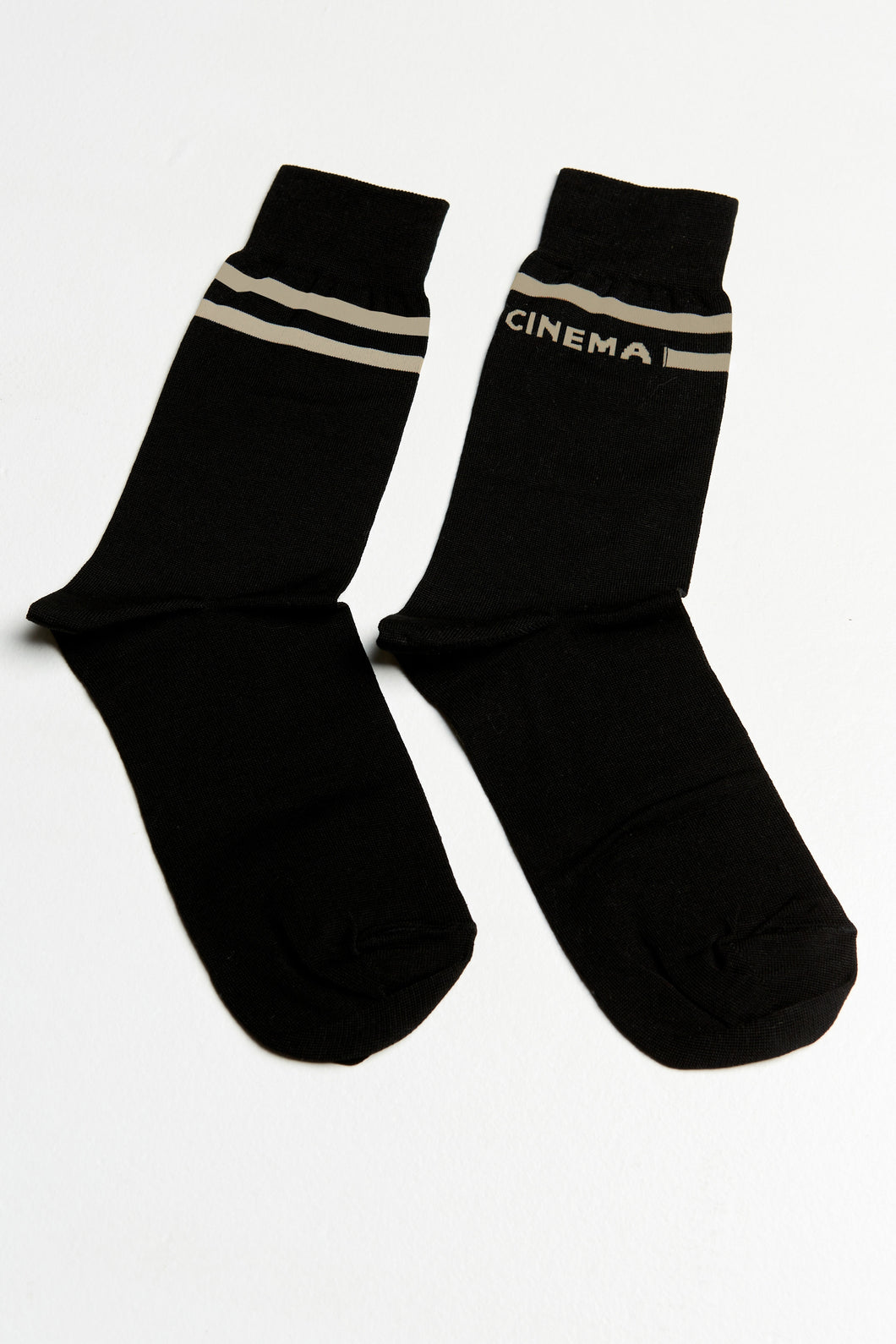 CINEMA SOCKS BLACK-BEIGE - PRE-ORDER