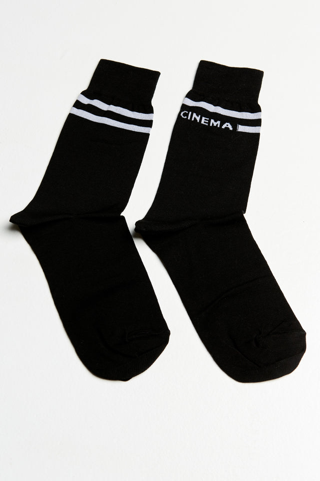 CINEMA SOCKS BLACK-OFF WHITE