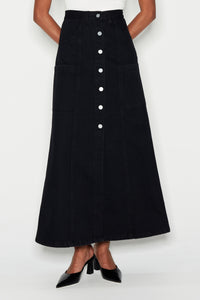 DENIM CREW SKIRT BLACK