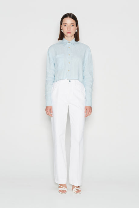 CHIC SALT CROP SHIRT LIGHT BLUE