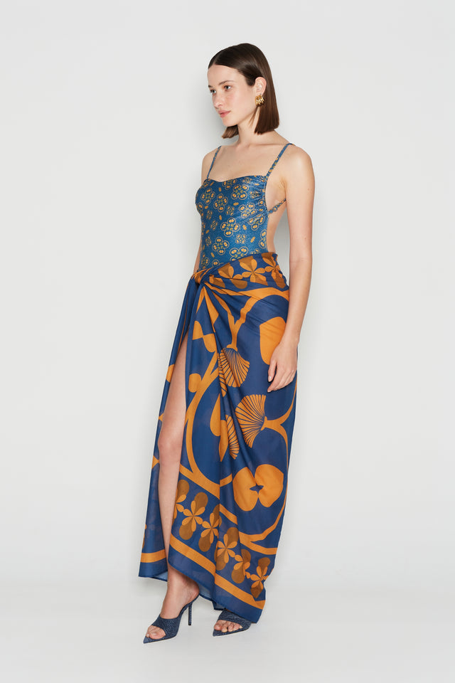 SPELL IN LOVE SARONG BLUE/ORANGE