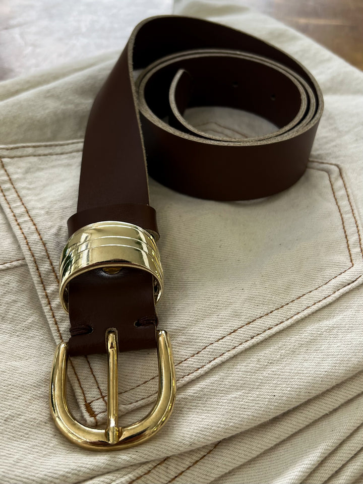 "MINIMAL" BROWN GOLD BELT