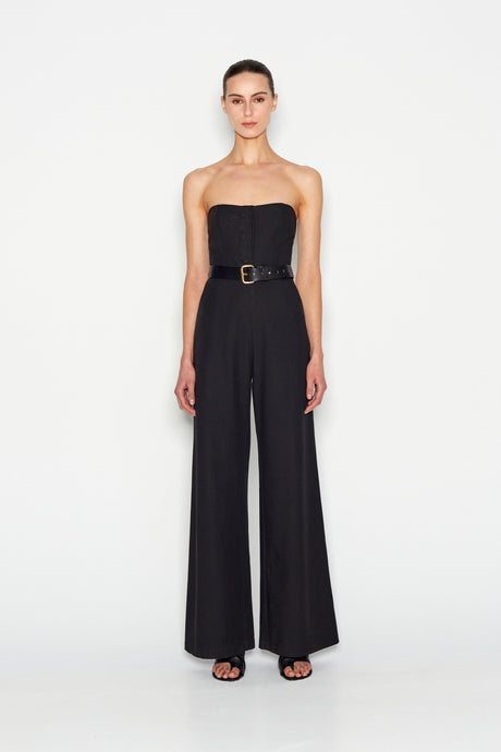 DESERT STRAPLESS JUMPSUIT BLACK