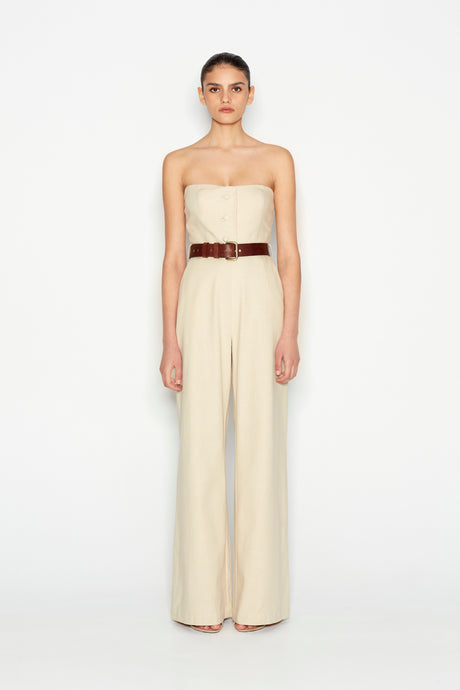 DESERT STRAPLESS JUMPSUIT BEIGE