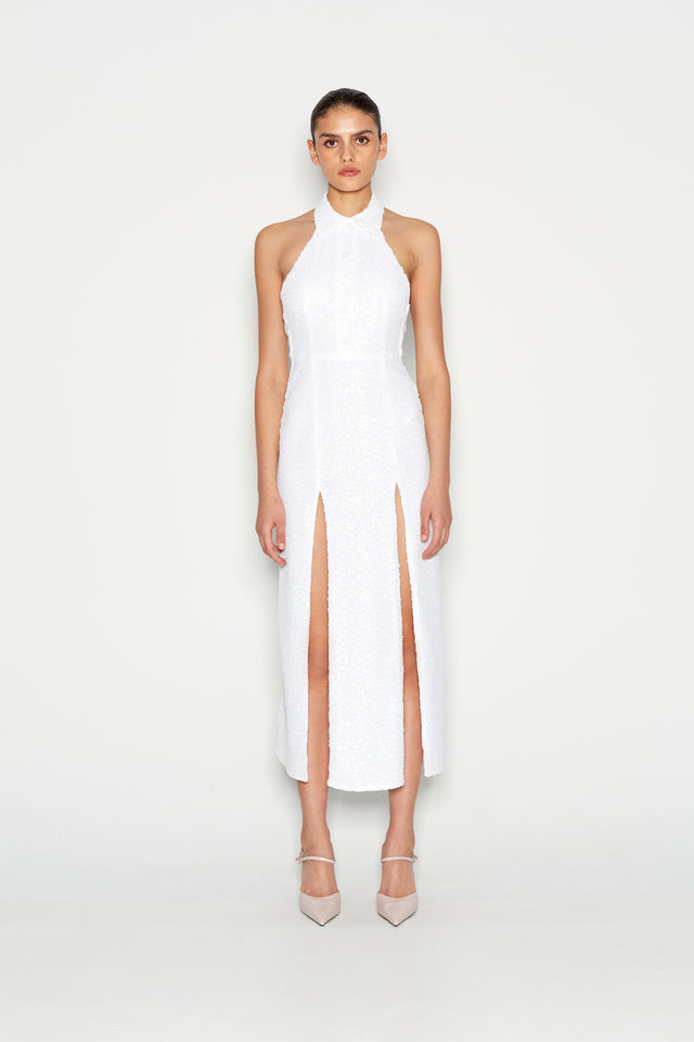 COCO NIGHT MIDI DRESS WHITE