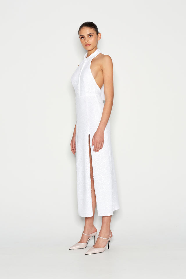 COCO NIGHT MIDI DRESS WHITE