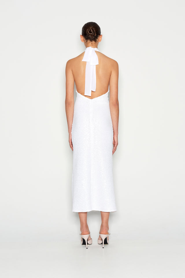 COCO NIGHT MIDI DRESS WHITE