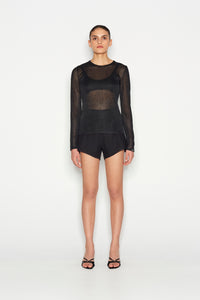 ATLAS KNITTED BLOUSE LONG SLEEVE BLACK