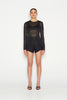ATLAS KNITTED BLOUSE LONG SLEEVE BLACK