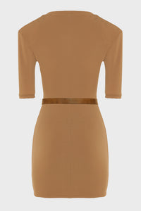 EARTH MINI DRESS BROWN