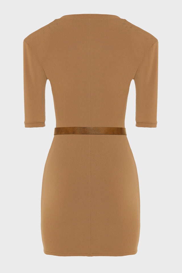 EARTH MINI DRESS BROWN