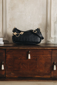 "RUSHMERE" BLACK GOLD SHOULDER BAG