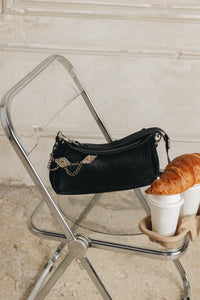 "RUSHMERE" BLACK NICKEL SHOULDER BAG