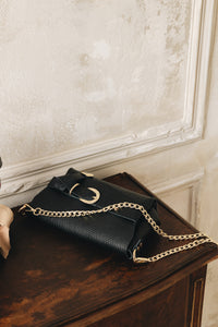 "REGRET ME" BLACK GOLD SHOULDER BAG