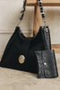 "TO THE WILDER" BLACK NICKEL SHOULDER BAG
