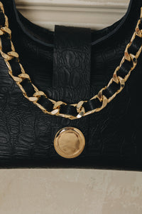 "TO THE WILDER" BLACK GOLD SHOULDER BAG