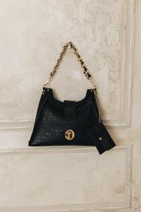 "TO THE WILDER" BLACK GOLD SHOULDER BAG