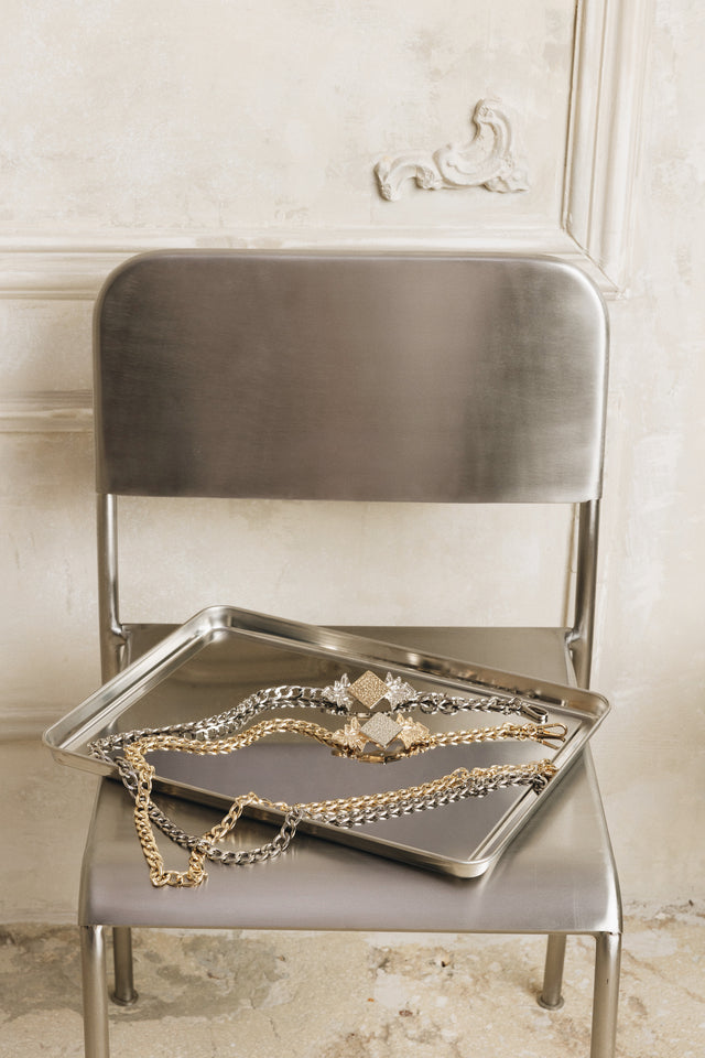 "CRYSTAL" NICKEL CHAIN BELT