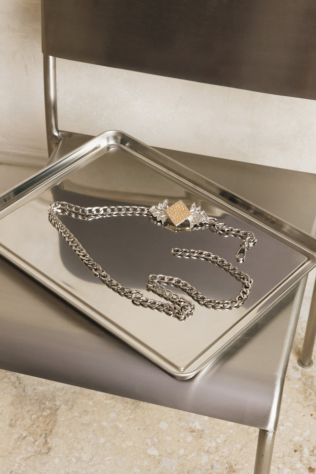 "CRYSTAL" NICKEL CHAIN BELT