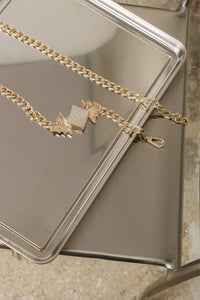 "CRYSTAL" GOLD CHAIN BELT