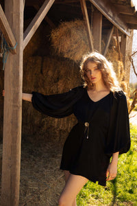 RIVER TOP DRESS BLACK