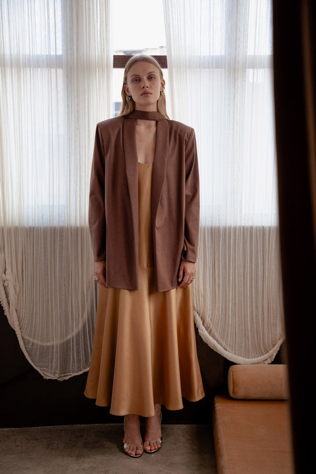 RHIA BLAZER BROWN