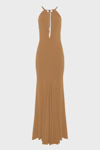 EARTH LONG DRESS BROWN