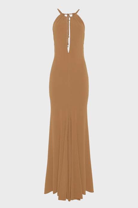 EARTH LONG DRESS BROWN