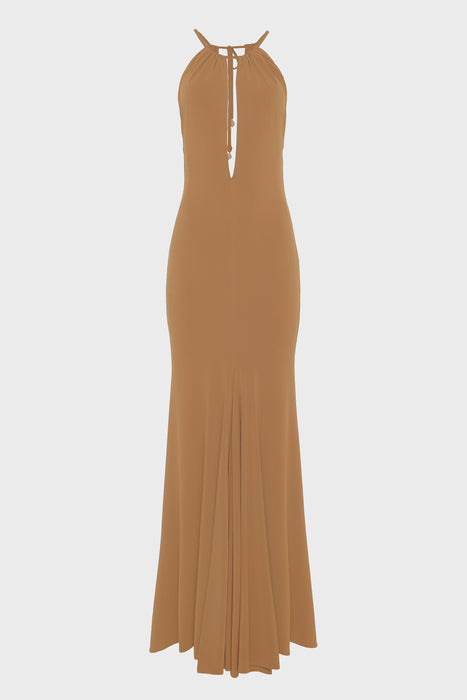 EARTH LONG DRESS BROWN
